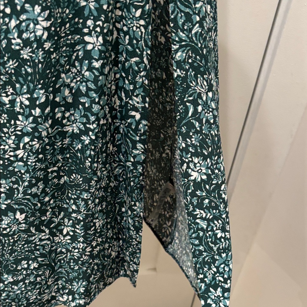 Madewell Women's Green Floral Puff-Sleeve Midi Dress - Picture 4 of 6